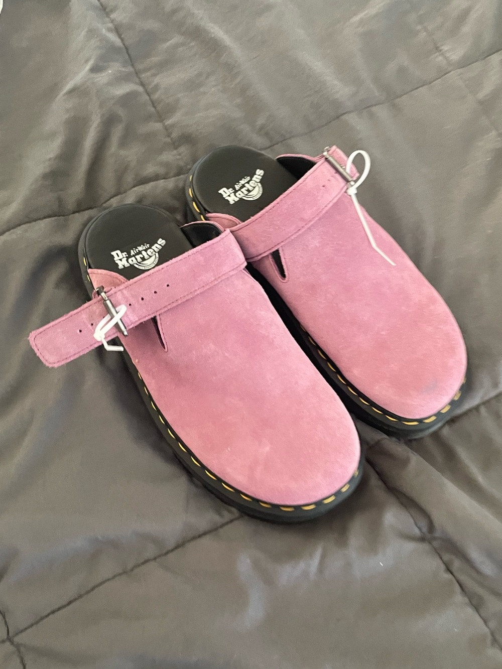 Dr. Martens Zebzag Pink Suede Mules - Picture 4 of 13